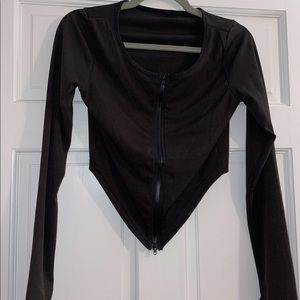 NWOT Zip front crop top